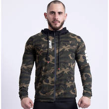 Sport Jacket Men Running Gym Hoodie Fitness Male Zipper Hooded Sweatshirt Sportswear Camouflage Hoodie For Men Coat Hoodies New 2024 - купить недорого