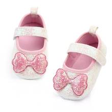 Baby Girl Shoes Solid Color Sequins Bowknot Anti Slip Flat Princess Shoes Prewalker Sneakers Baby First Walkers Shoes For Girls 2024 - buy cheap