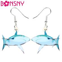 Bonsny Acrylic Ocean Sea Shark Fish Earrings Drop Dangle Ocean Animal Jewelry Party Charms Gifts For Women Teens Girls Accessory 2024 - buy cheap
