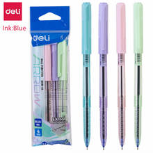 DELI-Bolígrafo bonito de Color macarrón, Mini Punta de 0,7mm, tinta azul, herramientas de escritura suave, bolígrafo escolar, 2 bolsas/lote 2024 - compra barato