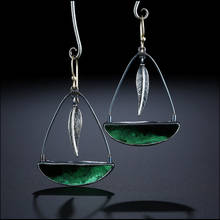 2019 Vintage Green Resin Boho Leaf Long Dangle Earrings for Women Ethnic Jewelry Wedding Brincos Statement Earings Accessories 2024 - buy cheap