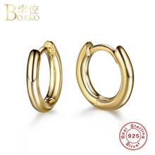 Real 925 Silver Earrings For Women Gold Small Hoop Earrings Girl Cartilage Piercing Earring Punk Female Small Round aretes K5 2024 - buy cheap