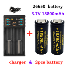 100% Original high quality 26650 battery 18800mAh 3.7V 50A lithium ion rechargeable battery for 26650 LED flashlight+ charger 2024 - buy cheap