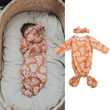 FOCUSNORM 0-6M Newborn Baby Girls Boys Sleeping Bags Leaves Print Long Sleeve Adjustable Full Body Clothing 2024 - buy cheap