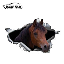 Jump Time 13cm x 8.3cm chestnut Arabian horse sticker Torn Metal Decal Wild Animal Funny Stickers Window Bumper 3D Car Styling 2024 - buy cheap