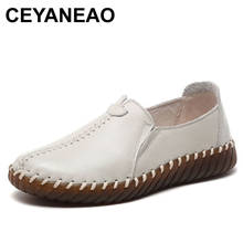 CEYANEAO-zapatos de cuero de suela plana para mujer, zapatillas antideslizantes de suela suave, informales, retro, 2020 2024 - compra barato