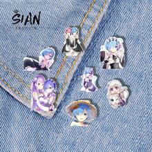 SIAN Japan Anime Re Zero Brooches Pins Acrylic Art Photo Cartoon Badges Shrinky Resin Lapel Pin Badges Gift For Friends Jewelry 2024 - buy cheap