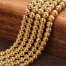 Cuentas de hematita de oro Natural para fabricación de joyas, cuentas para pulsera, collar, 4, 6, 8 y 10 MM 2024 - compra barato