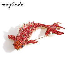 muylinda Red Carp Fish Crystal Brooch Jewelry Vintage Brooch for Women Rhinestone Pin And Brooches Accessories 2024 - buy cheap