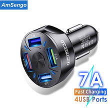 Car USB Charger 7A 48W 4 port Quick Charge 3.0 4.0 Universal Fast Charging For iphone 12 11Pro Samsung a31 Car Cigarette Adapter 2024 - buy cheap