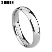 4mm Brand Silver Color Titanium Women's Rings Male Wedding Band Polished Engagement Ring Female Jewelry Never fade Minimalist 2024 - buy cheap