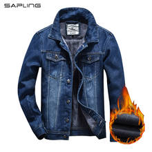 2021 Autumn Winter New Men's Denim Jacket Thickened Warmth Classic Casual Blue High Quality  Denim Jackets Youth Large Size 5XL 2024 - buy cheap