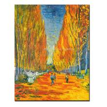 Ручная роспись высокое качество Q.Vincent Van Gogh репродукция масляная живопись Les Alyscamps Безрамное искусство на холсте для украшения дома 2024 - купить недорого