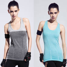 2016 New Arrival 5 Colours Women Yoga Shirts Elastic Breathable Quick Dry Gym Fitness Vest Yoga Tank Top Running Underwear 2024 - buy cheap