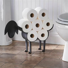 Soporte de papel higiénico Vertical para baño, soporte creativo de Metal nórdico de hierro negro para almacenamiento de pañuelos de baño, con patrón de cordero 2024 - compra barato