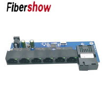 Convertidor de interruptor Ethernet rápido, convertidor de medios ópticos de fibra Ethernet 1F6E de 20KM, modo único 6 RJ45 1 puerto de fibra SC PCBA, 10/100M 2024 - compra barato