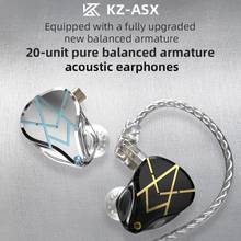Fones de ouvido intra-auriculares kz-asx, cancelamento de ruído, alta fidelidade para graves, 20ba, pk zsx zax asf zsn pro x zst 2024 - compre barato
