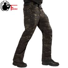 Camo calças dos homens calças de camuflagem tático à prova dwaterproof água militar calça swat combate do exército carga tamanho 5xl bolso masculino 2024 - compre barato