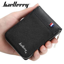 New fashion zipper Men's Wallet small short Credit Card Holder for male vintage mini man purse with coin pocket 2024 - buy cheap