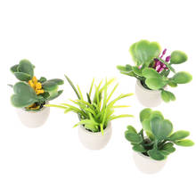 Planta verde en maceta, accesorios de decoración del hogar, casa de muñecas en miniatura, 1:12 2024 - compra barato
