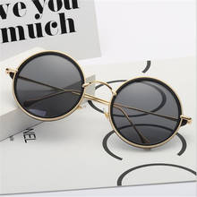 Kapelus óculos de sol metálicos, da moda, marrom, redondo, sx02 2024 - compre barato
