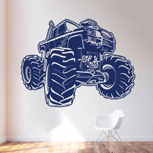 Adesivo de parede desenho animado para carro, grande monster truck 2011 adesivo de vinil decoração de casa e quarto de criança 2024 - compre barato