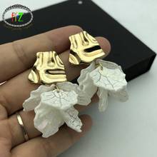 F.J4Z-pendientes coreanos para mujer, aretes colgantes de pétalos acrílicos blancos Noval, aretes de gota para niña, regalos, accesorios de joyería 2024 - compra barato