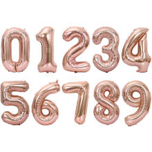 Balão digital de alumínio com foto de ouro rosado, balão decorativo flutuante de festa de aniversário, casamento, dia dos namorados 2024 - compre barato