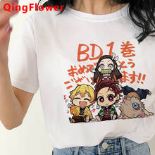 Camiseta Demon Slayer Kimetsu No Yaiba para mujer, ropa de calle para mujer, camiseta de estética harajuku kawaii 2021 2024 - compra barato