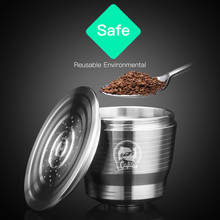 Cápsula de café nespresso reutilizável, de aço inoxidável, recarregável, para inissia e máquina de café pixie 2024 - compre barato