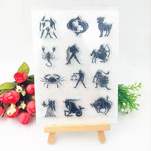 11*16cm The zodiac Transparent Clear Stamps / Silicone Seals Roller Stamp for DIY scrapbooking photo album/Card Making 2024 - buy cheap