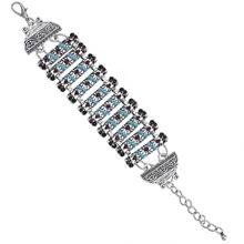 Afghan Vintage Silver Color Alloy Rhinestone Bracelets for Women Boho Statement Bracelets Adjustale Tribal Party Jewelry Gift 2024 - buy cheap