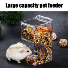 Dispensador de comida de coelho, plástico transparente, automático, fixável, alimentador de animais de estimação para hamster da coelha, recipiente de comida 2024 - compre barato