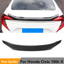 Задний спойлер для багажника, спойлер для крыла багажника для Honda Civic 10X2016-2019, углеродное волокно 2024 - купить недорого