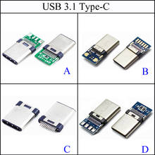 YuXi-conector macho de soldadura de USB-3.1 OTG, conector USB 3,1 tipo C con placa PCB, terminales de línea de datos para Android 2024 - compra barato