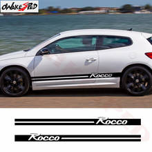 2pcs Car Sport Styling Side Stripes Skirt Decor Stickes Auto Body Door Stickers For-Volkswagen Scirocco Rocco Graphics 2024 - buy cheap