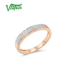 VISTOSO-anillo de oro rosa 585 de 14 quilates para mujer, sortija de compromiso, compromiso, aniversario, boda, Diamante brillante 2024 - compra barato