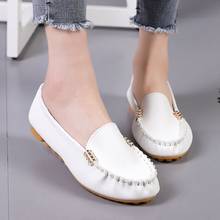 Plus Size 35-43 Women Flats shoes 2021 Spring Fashion Leather Women's Casual Shoes Lady Driving Shoes Woman Soft Slip On Shoes 2024 - buy cheap