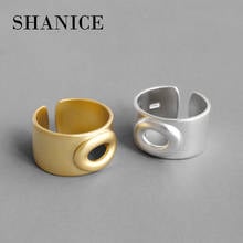SHANICE 100% 925 Sterling Silver Open Ring Simple niche wide face hollow Opening Rings for Women Index Finger Rings Fine Jewelry 2024 - buy cheap