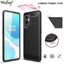 Carbon Fiber Cover For OnePlus 9 Case Bumper Rubber Silicone Shockproof Back Case For OnePlus 9 One Plus9 Case For OnePlus 9 Pro 2024 - buy cheap