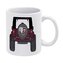 Jeep fordham! Caneca branca com estampa personalizada, copo de chá engraçado, presente personalizado, caneca de café para fordham, nova york, estética da faculdade 2024 - compre barato