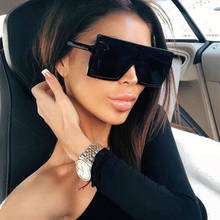 Plastic Oversized Sunglasses Women Brand Designer Big Square Frame Sunglasses For Female UV400 Sun Glasses oculos masculino 2024 - buy cheap