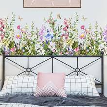 Creative Pastoral Plants Wall Stickers Flower Home Decor Skirting Line Decoration Wall Decals Kids Room Nursery Decoration Mural 2024 - buy cheap