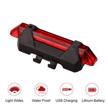 Waterproof 5 LED Bicycle Rear Lamp USB Rechargeable Bike Tail Light Mini Safety Cycling Warning Light for Night Cycling 2024 - buy cheap
