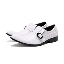 Zapatos blancos de cuero 2020 para hombre, zapatos Oxfords hechos a mano para fiesta de banquete para hombre, zapatos de vestir para hombre de talla grande, Brogues para boda 2024 - compra barato