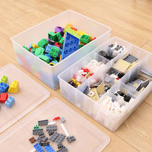 Piezas de bloques de construcción de plástico para niños, organizador creativo con partición, caja de almacenamiento de plástico transparente, accesorios para el hogar 2024 - compra barato