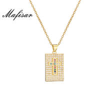 Mafisar Hot Sale Gold Color Evil Eye Necklace Fashion CZ Key Cross Pendant Necklace Female Party Jewelry Wedding Accessories 2024 - buy cheap