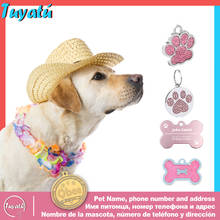 Collar personalizado para perro, etiqueta con nombre grabado, para perros grandes y pequeños, gato, cachorro, etiquetas de identificación antipérdida, accesorios para perros Pug 2024 - compra barato