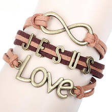 Infinity Bracelets JESUS Multi Layer Bracelets Leather JESUS LOVE Combination Pattern Charm Bracelets 2024 - buy cheap