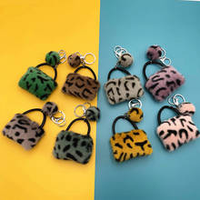 2020 Fur Pom Keychains Fake Rabbit Fur Leopard Bag Key Chain Porte Clef pom De Fourrure Fluffy Bag Charms Keychain Keyring 2024 - buy cheap